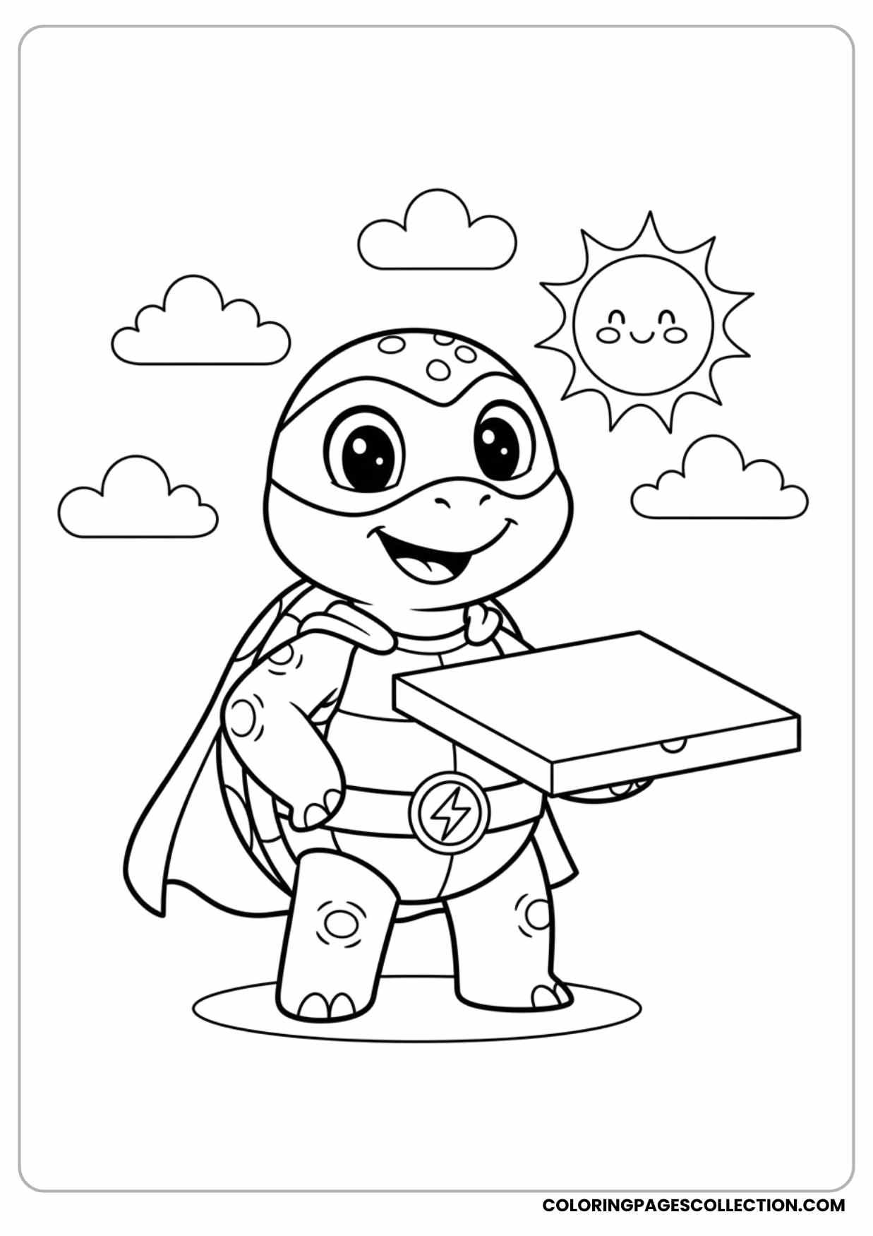 Funny Ninja Turtle Holding Pizza