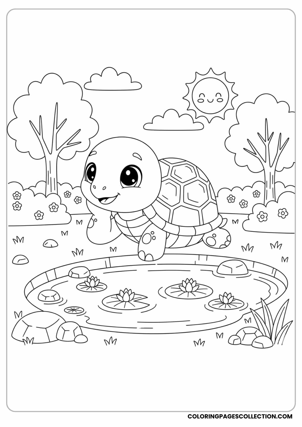 Turtle Relaxing Near Water