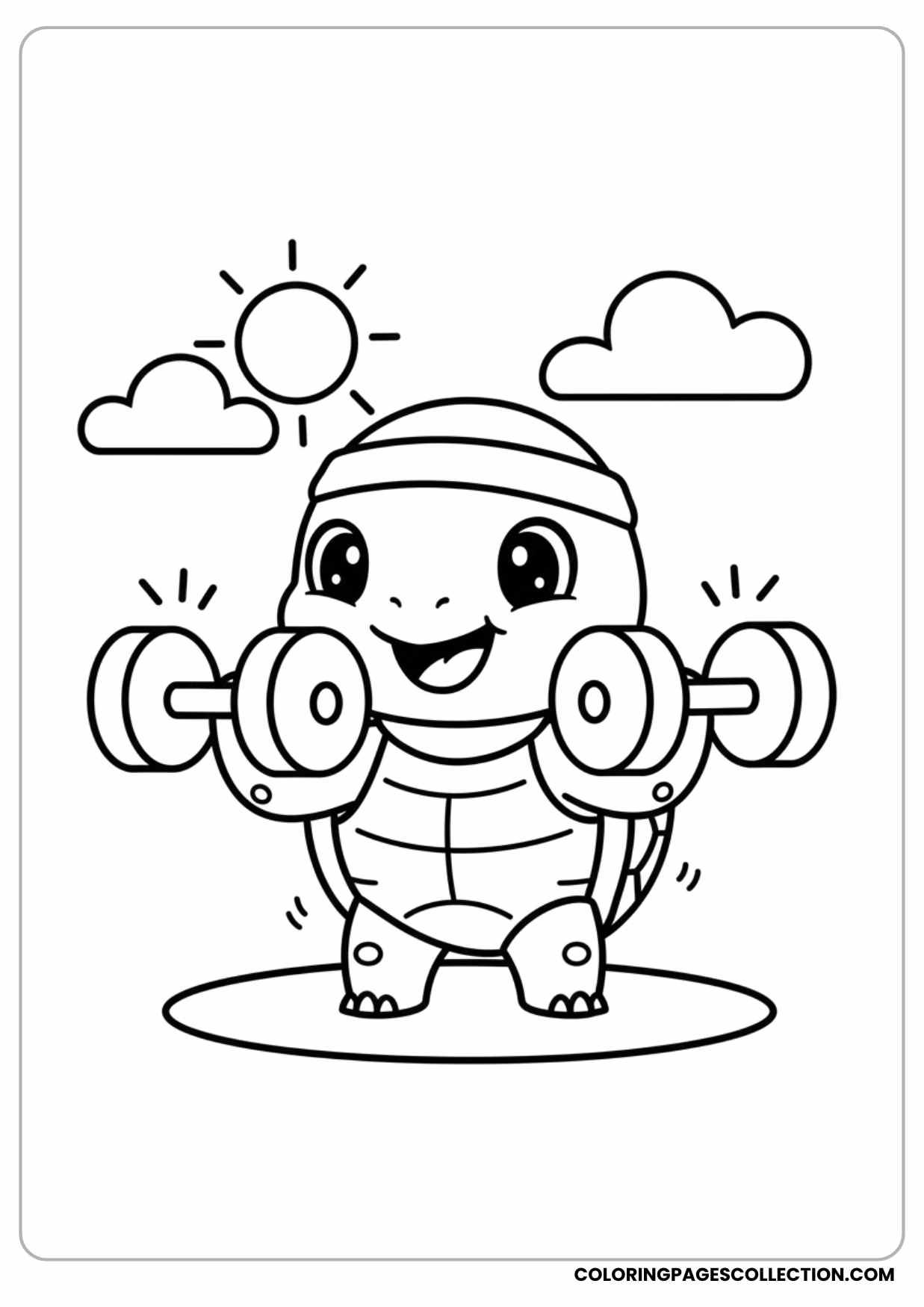 Funny Turtle Doing Exercise