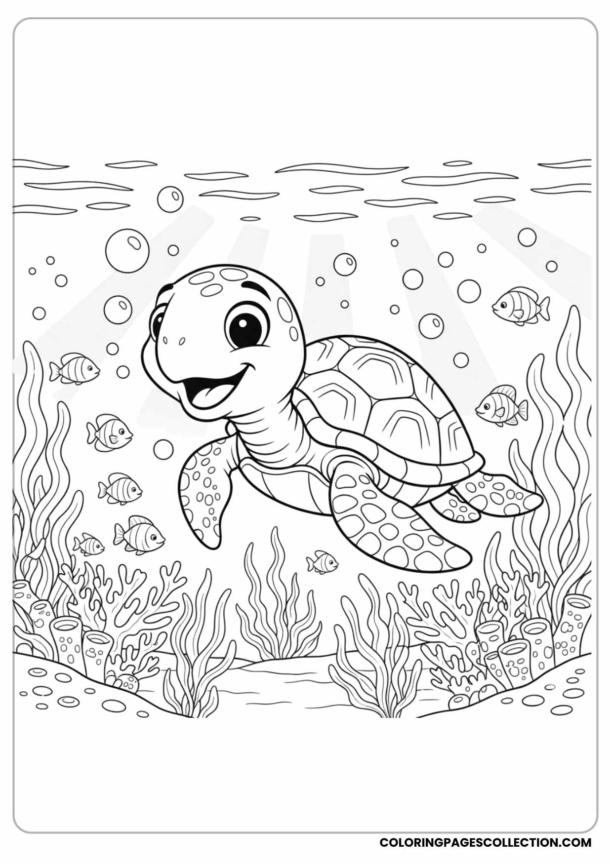 Turtle in Underwater Adventure