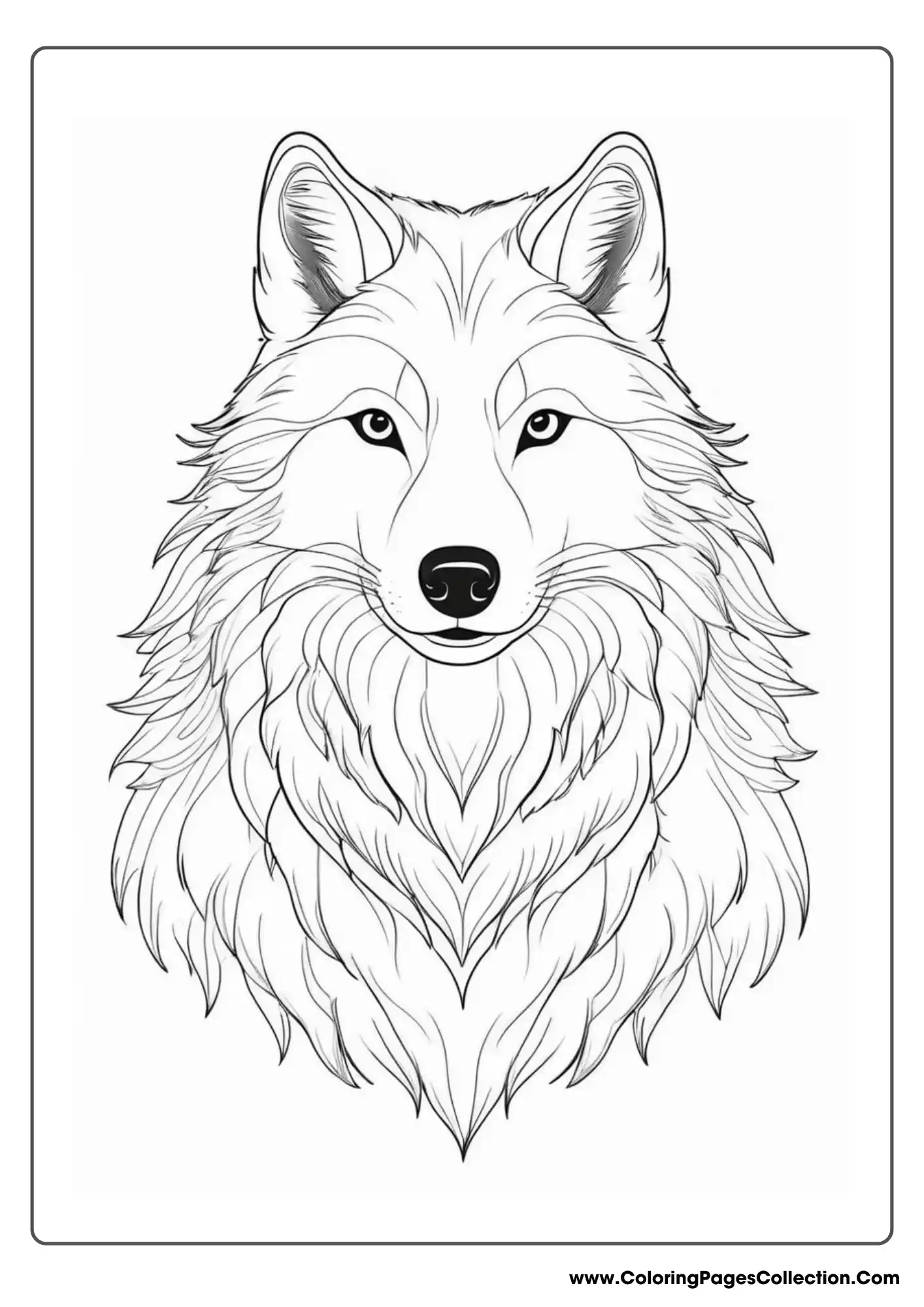 wolf coloring pages, Realistic Wolf