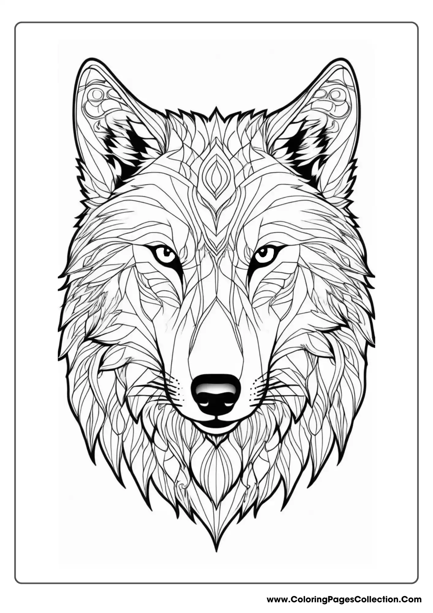 wolf coloring pages, Realistic Wolf