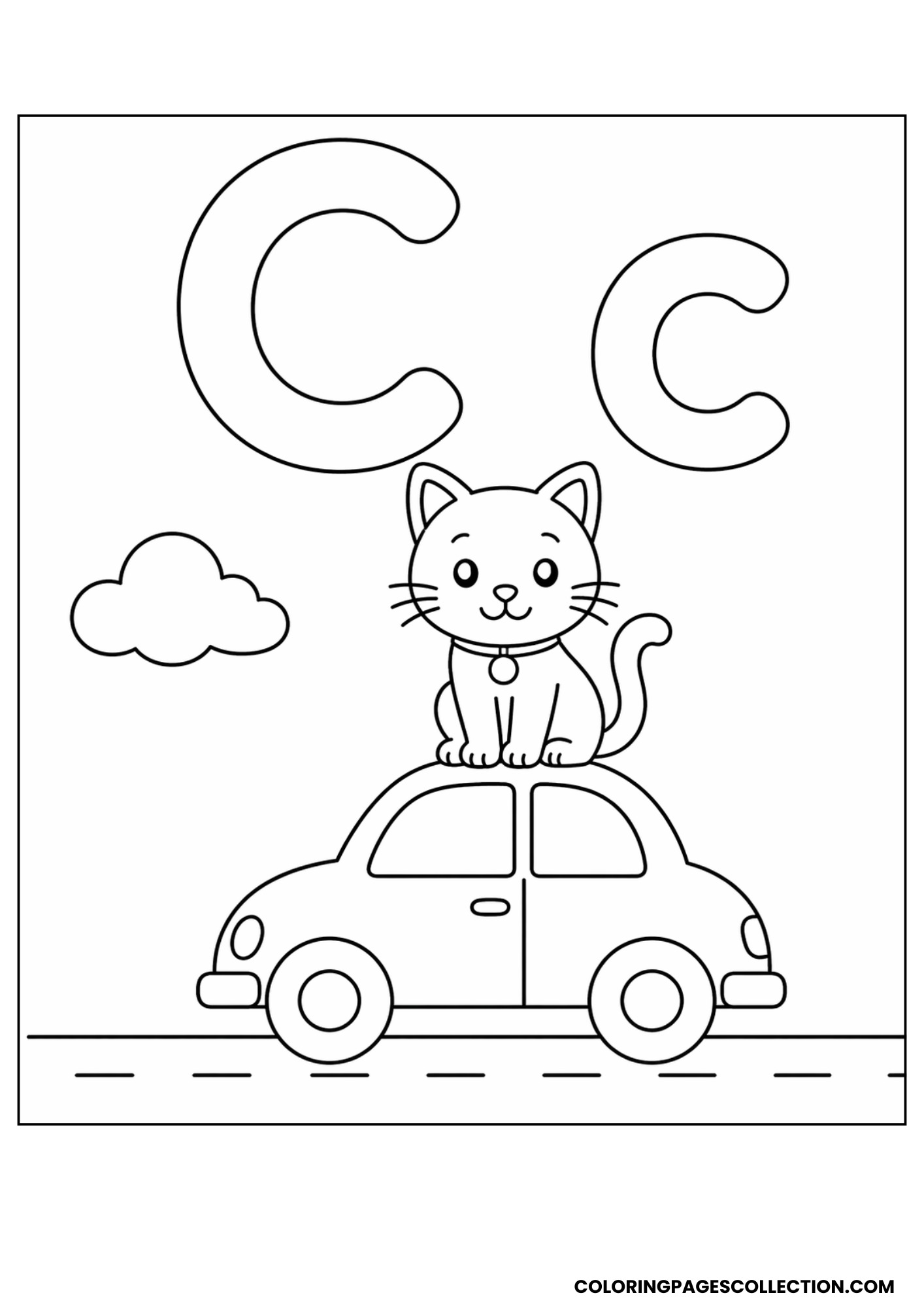 C Letter Scene (Cat on Car)