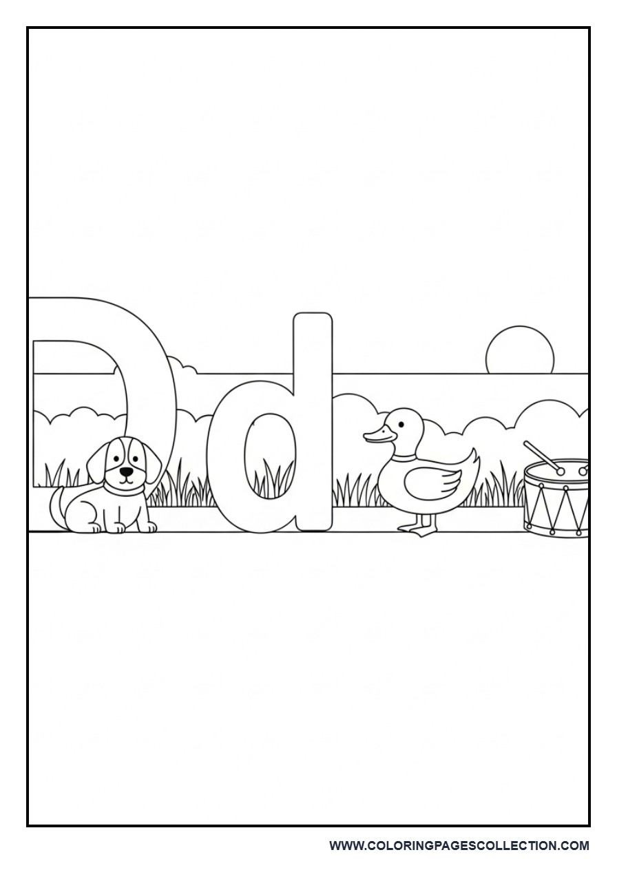 D Letter with Object Row