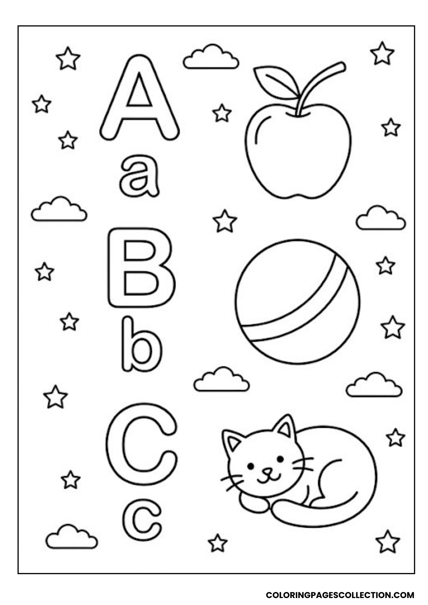 Mixed Letters A B C with Objects