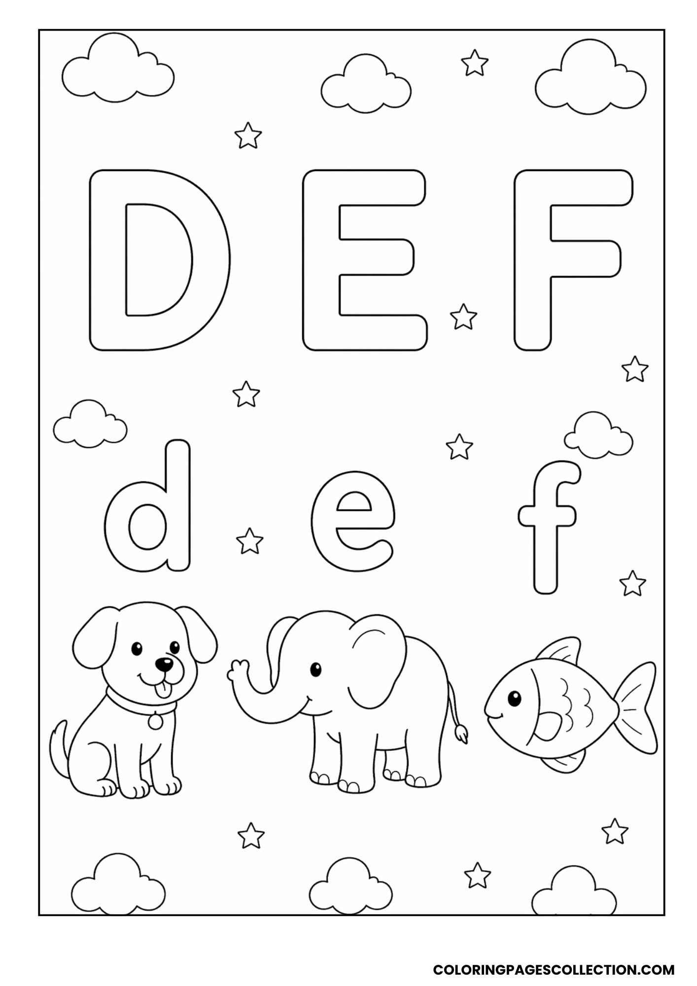 Mixed Letters D E F Learning Page