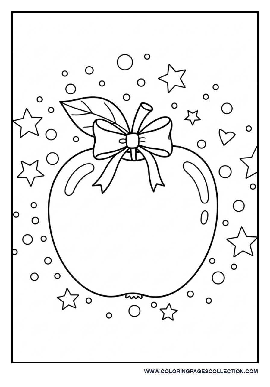 Apple with Ribbon Bow