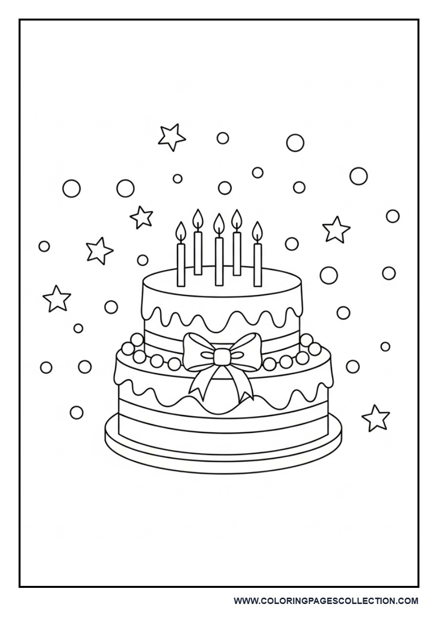 Birthday Bow with Cake