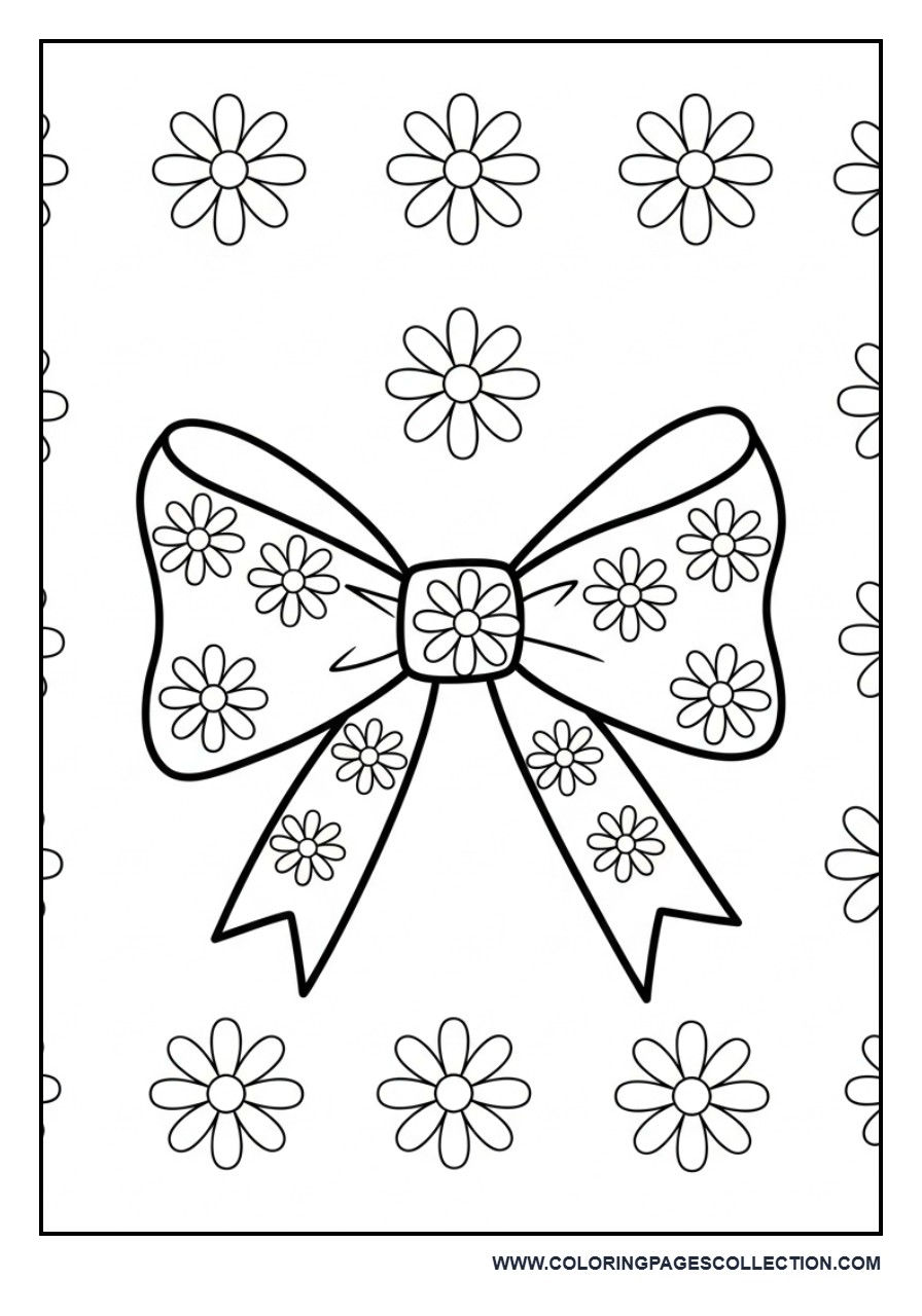 Bow with Daisy Flowers