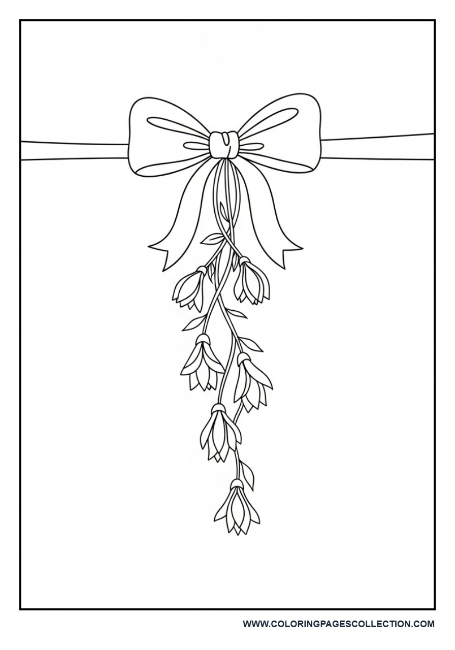 Bow with Hanging Floral Elements