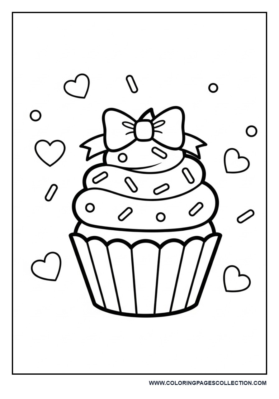 Cupcake with Bow Decoration