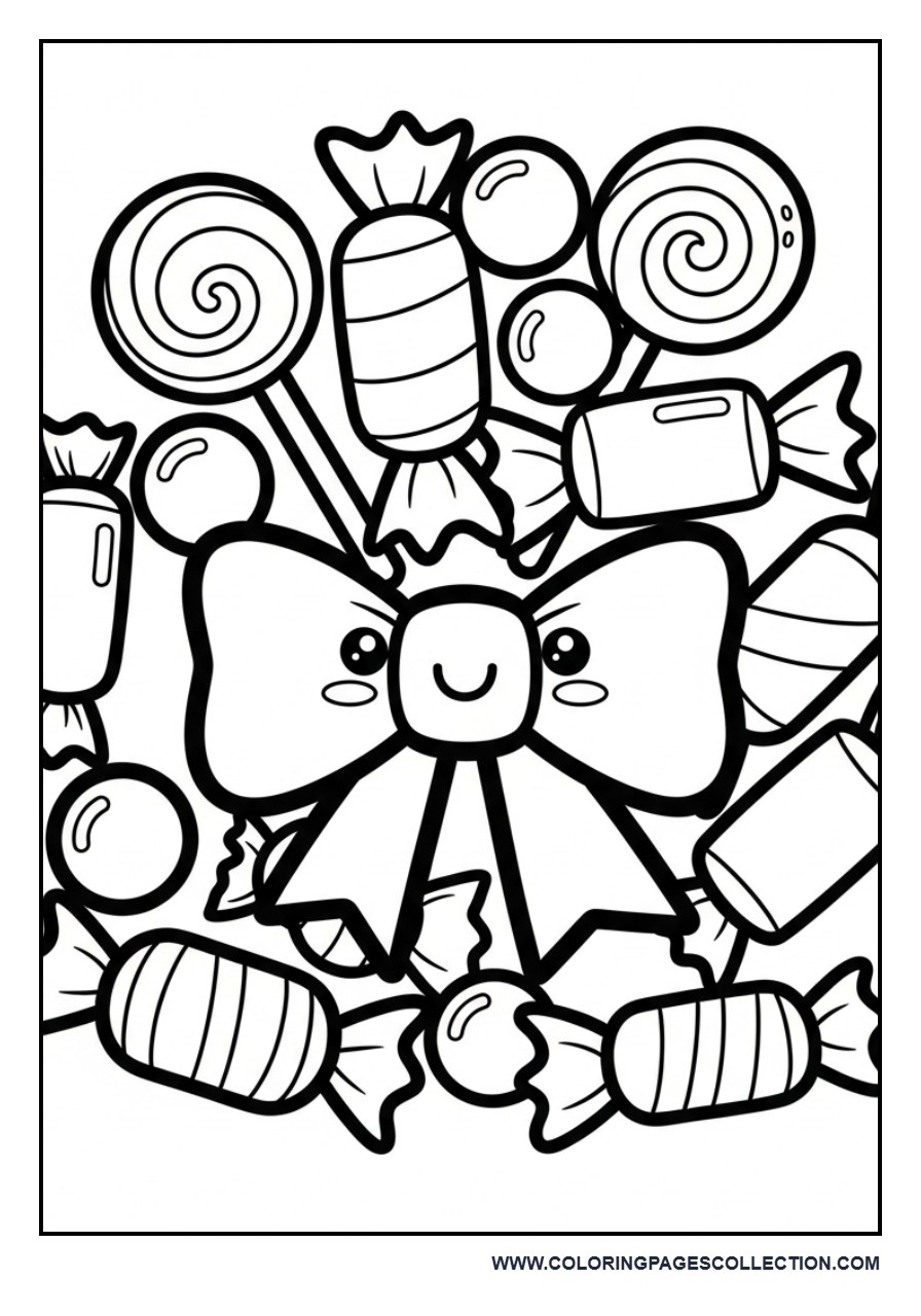 Cute Bow with Candy Theme