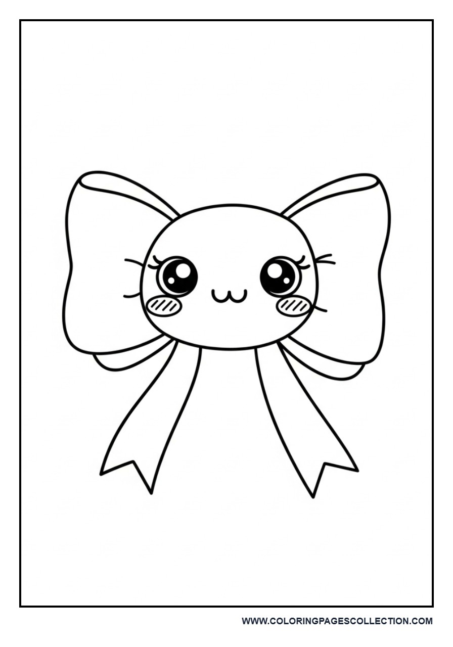 Cute Kawaii Bow with Smile