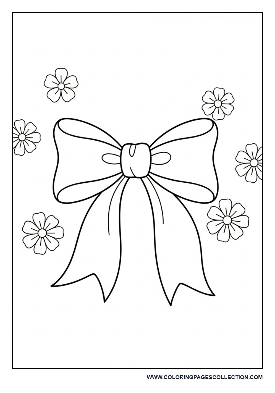 Decorative Bow with Flower Shapes