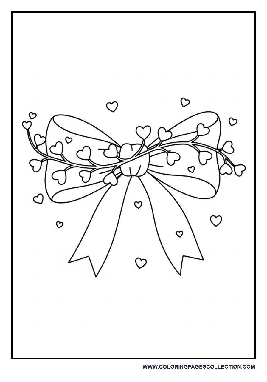 Elegant Bow with Heart Vine
