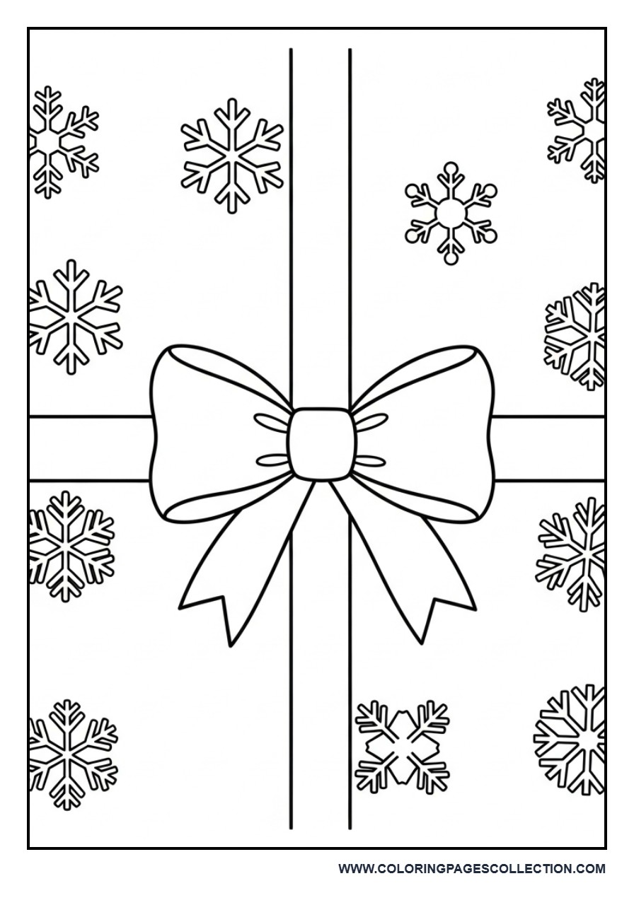 Festive Bow with Snowflakes