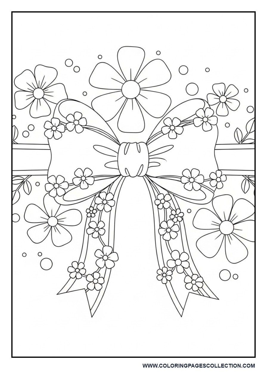 Floral Bow with Simple Flowers