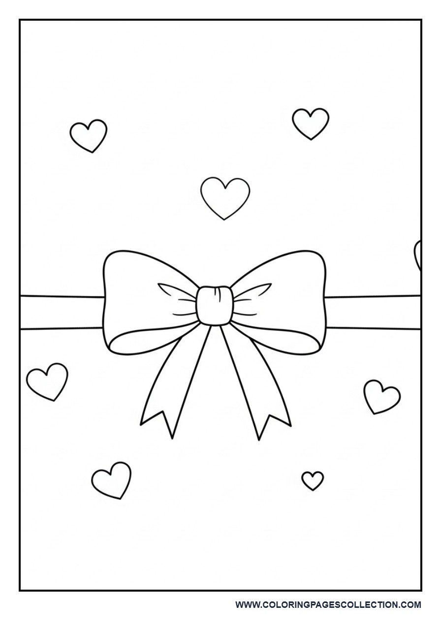 Gift Bow with Hearts Around