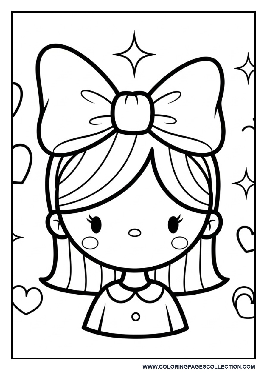 Girl with Big Hair Bow