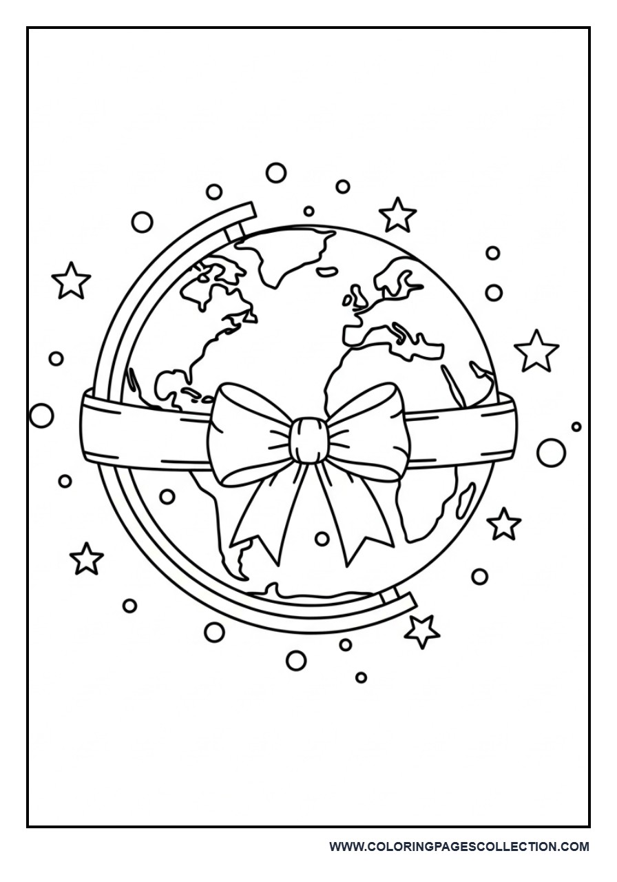 Globe with Bow Decoration