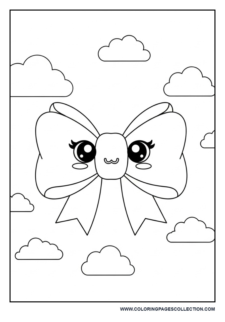 Kawaii Bow with Clouds