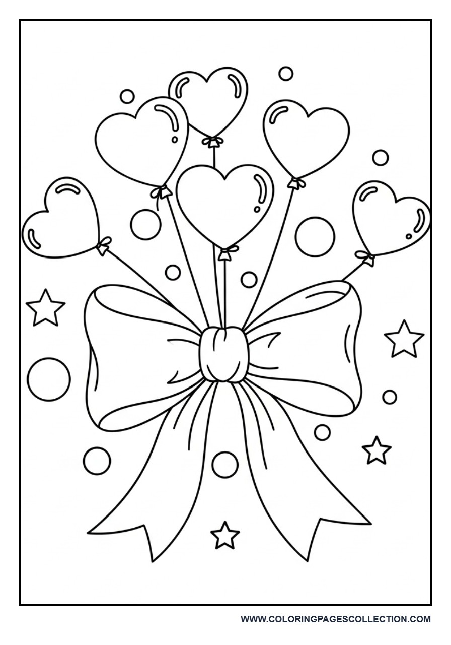 Love Bow with Heart Balloons