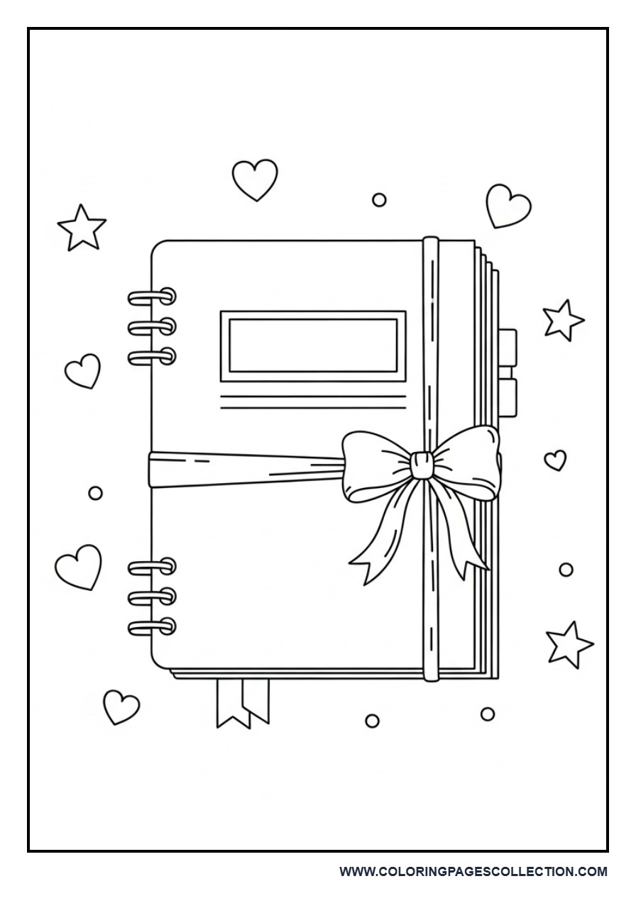 Notebook with Bow Decoration