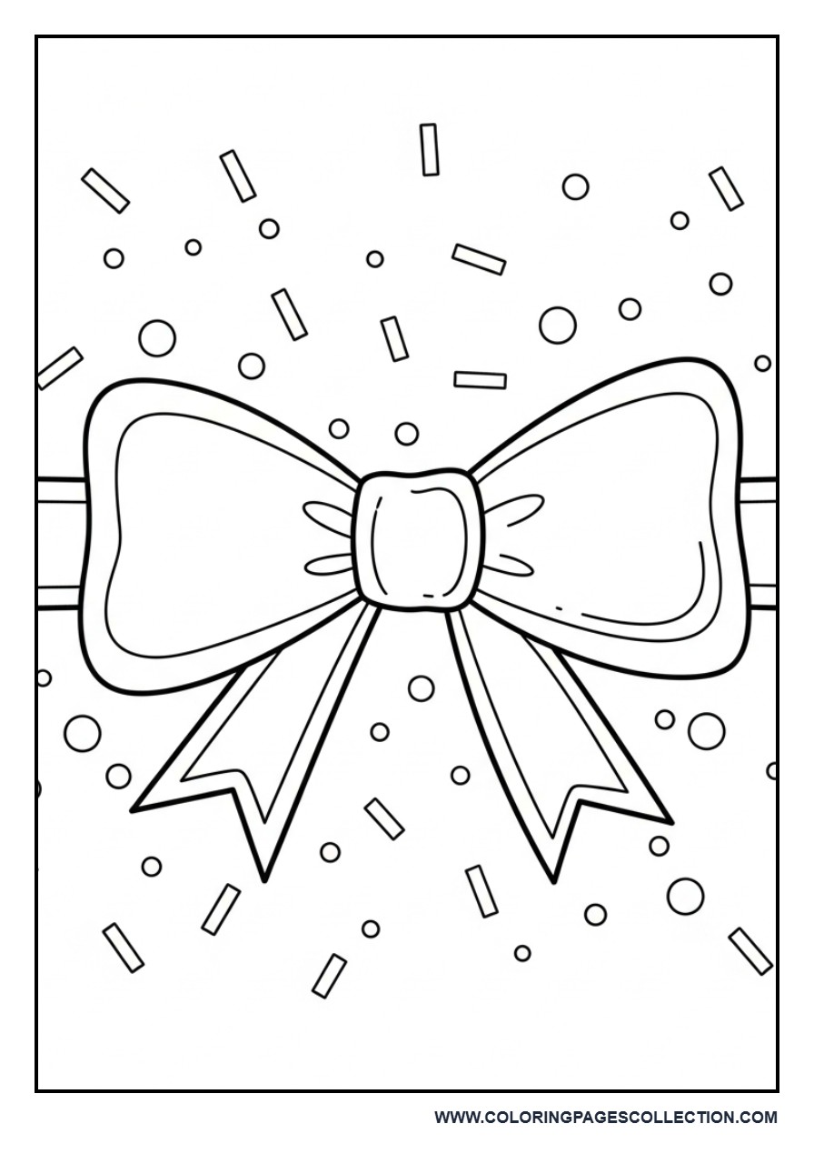 Party Bow with Confetti Background