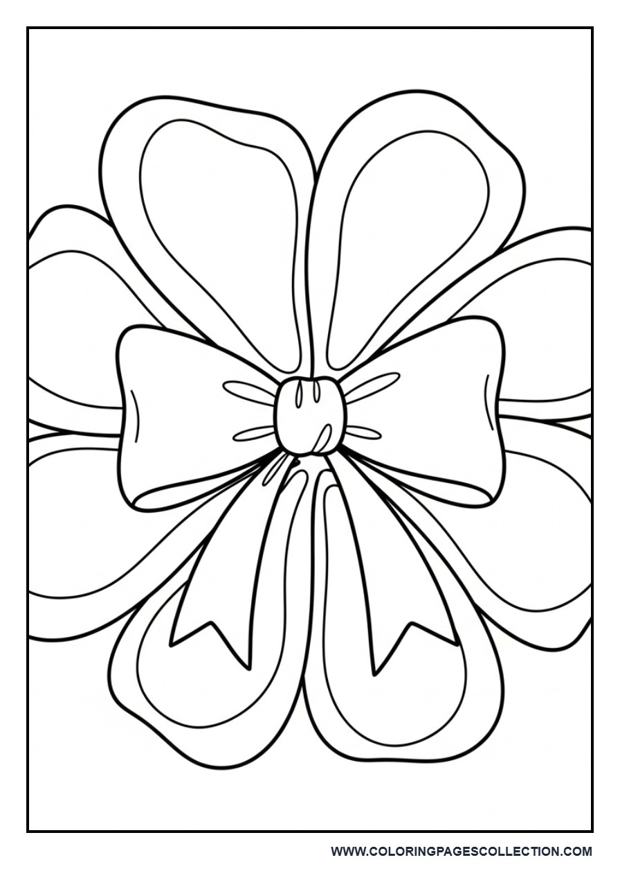Ribbon Bow with Petal Background