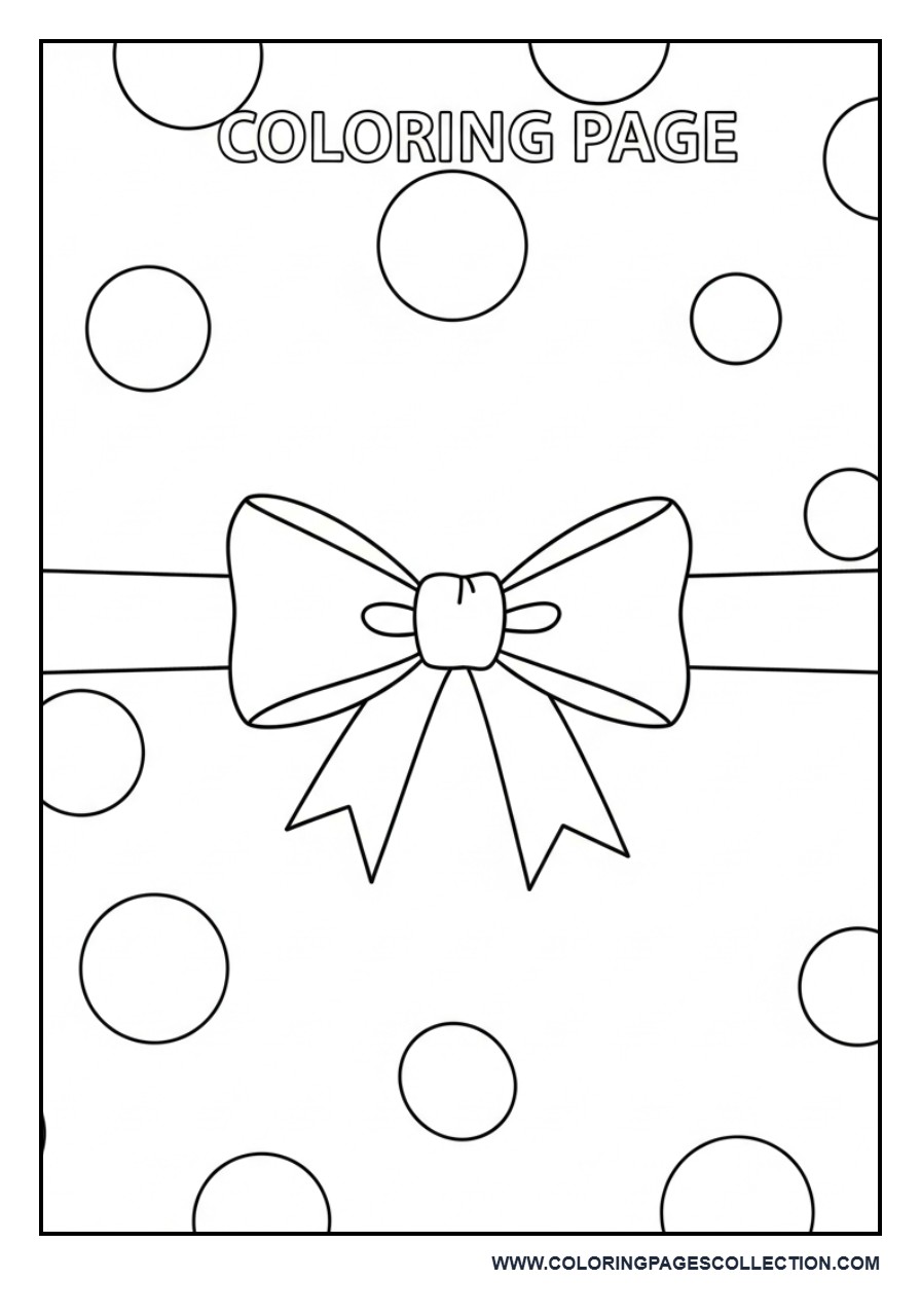 Ribbon Bow with Polka Dots Background
