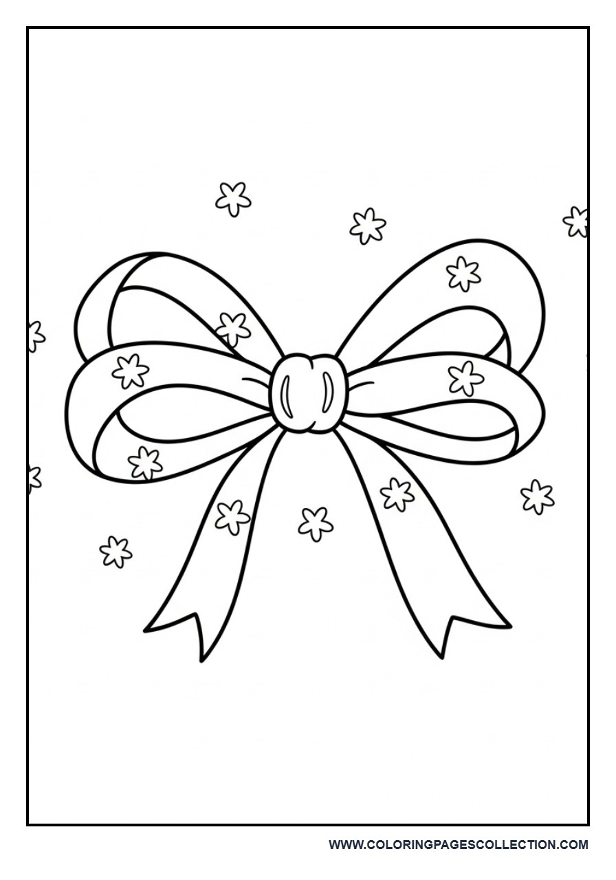 Ribbon Bow with Star Flowers