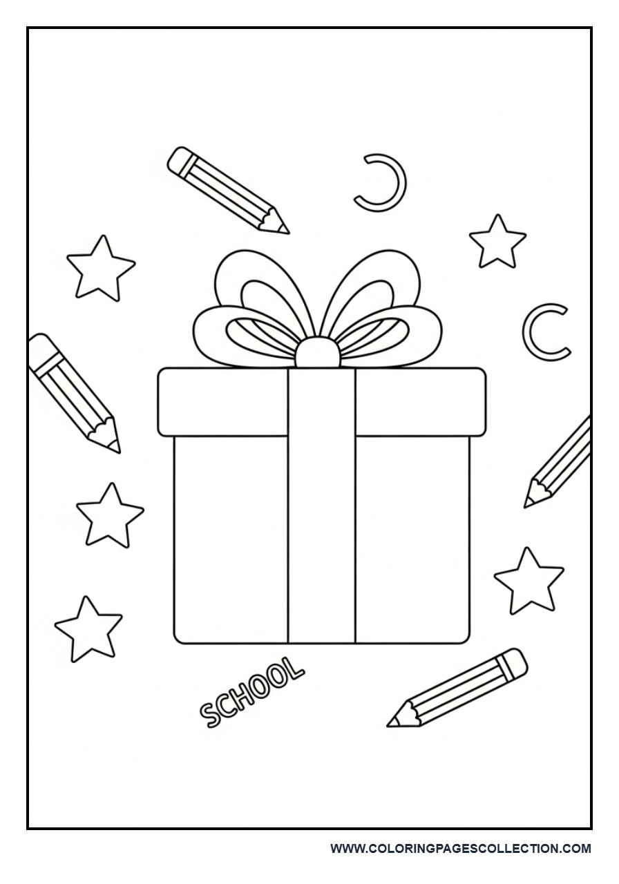 School Gift Box with Bow