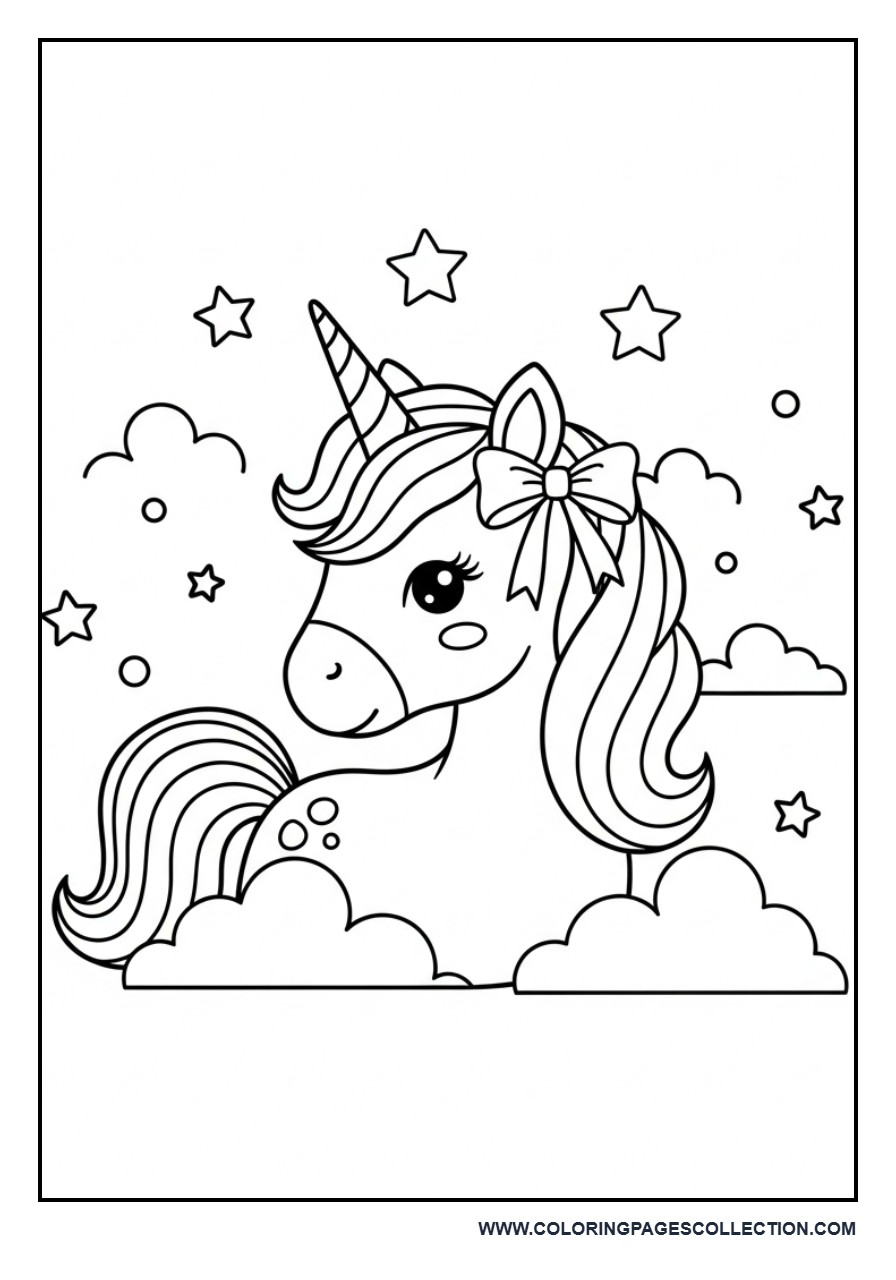 Unicorn with Bow Accessory