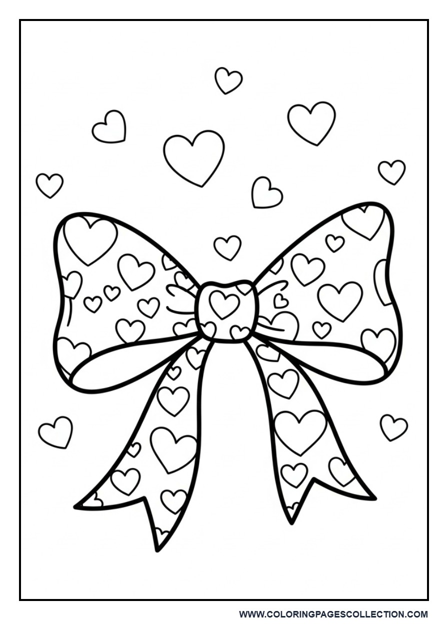 Valentine Bow with Hearts