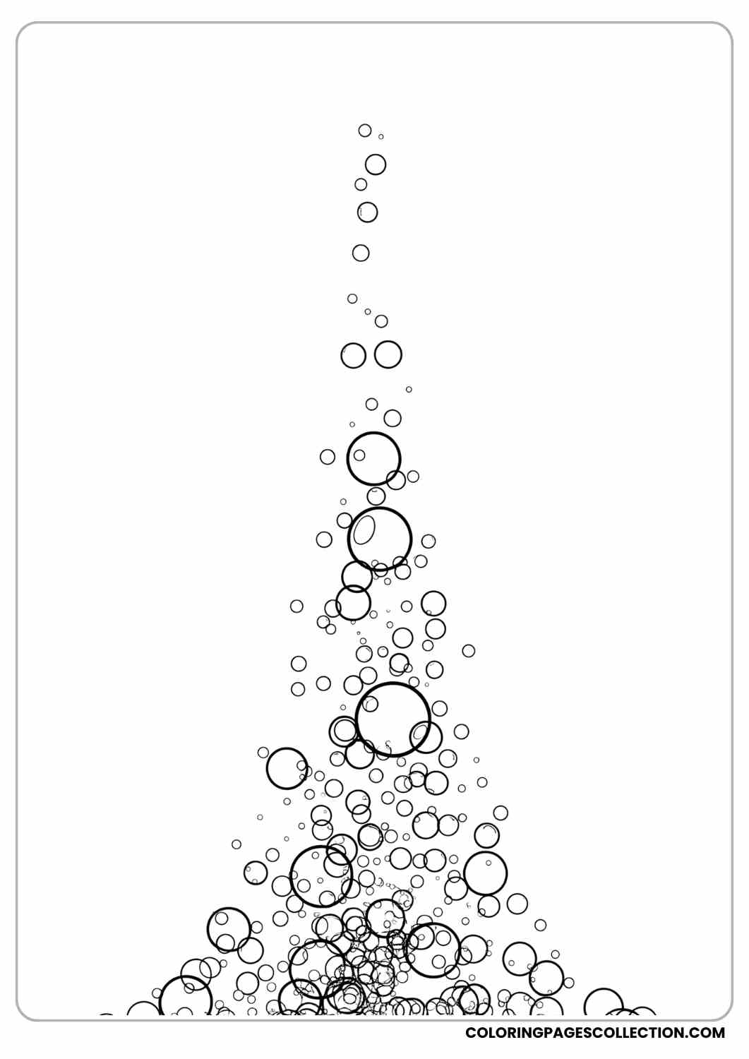 small bubbles rising upward coloring page