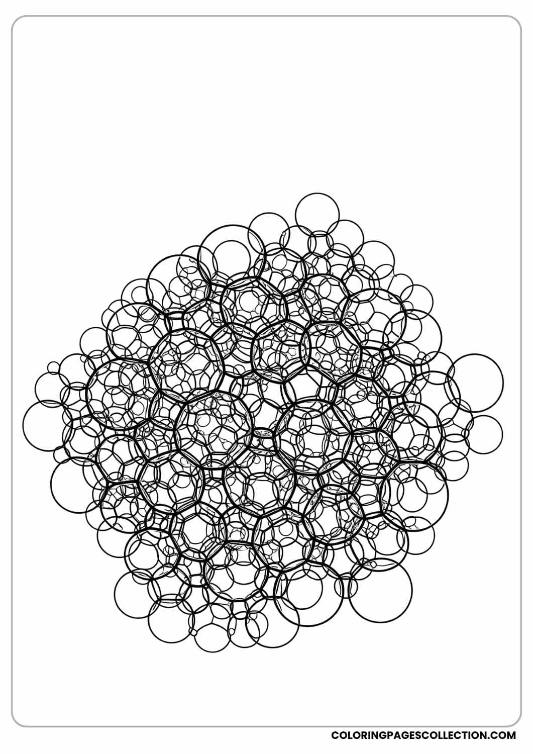 overlapping bubble cluster shape coloring page