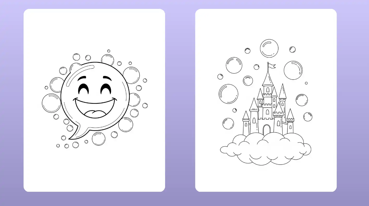 bubble coloring pages