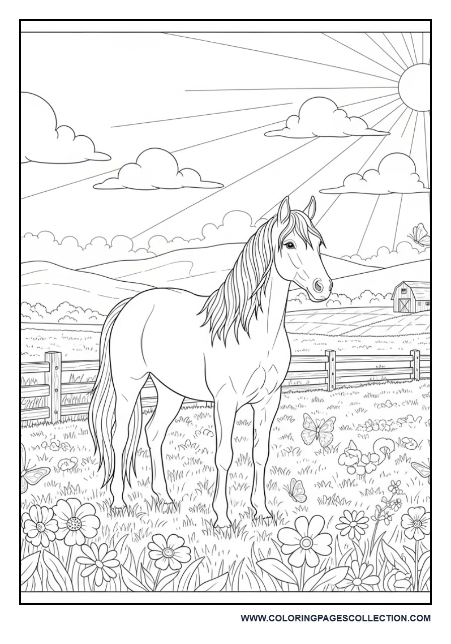 Beautiful Horse in a Meadow