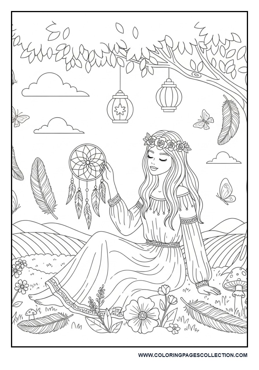 Boho Dreamcatcher Girl