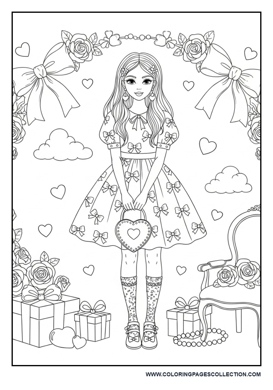 Coquette Girl with Bows