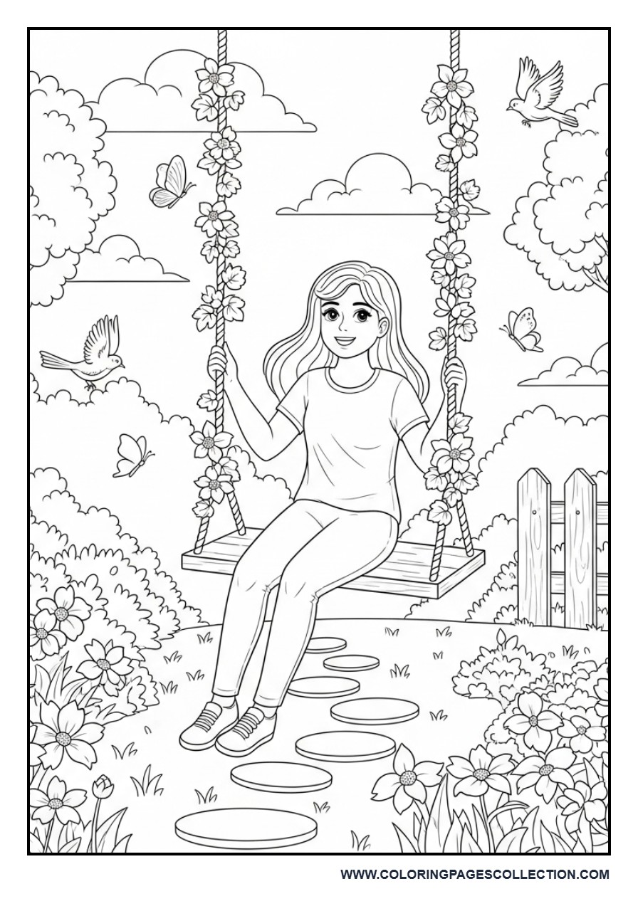 Relaxing Floral Swing