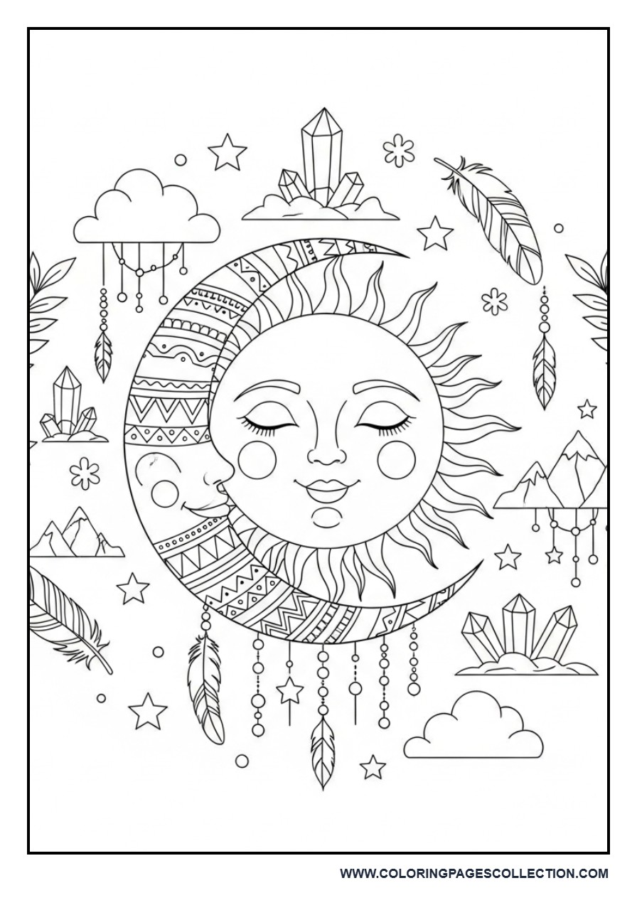 Boho Sun and Moon