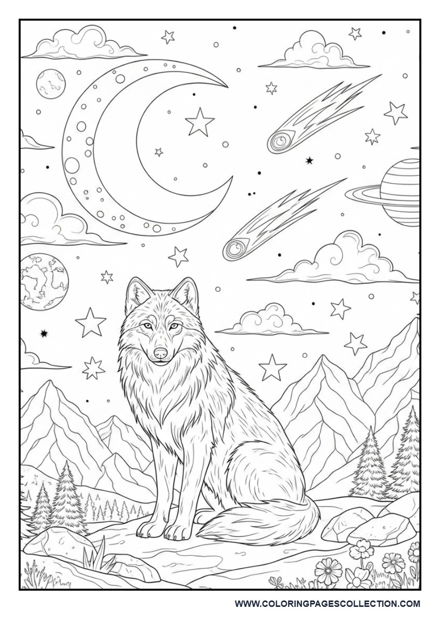 Celestial Wolf Dreamscape