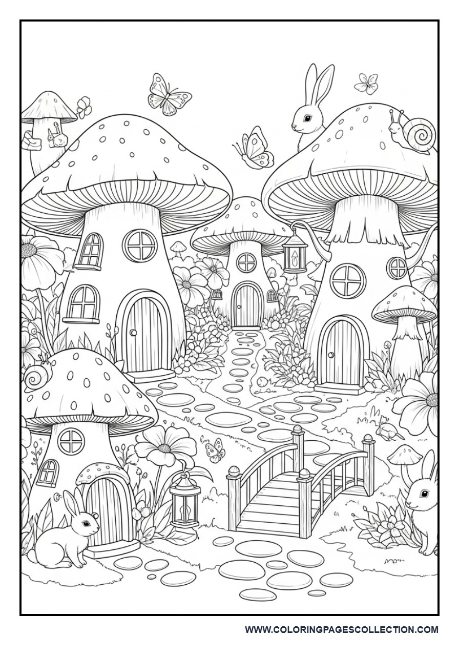 Fantasy Mushroom Village