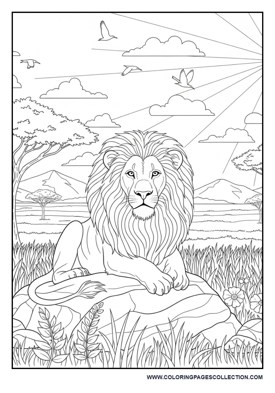 Majestic Lion Savannah