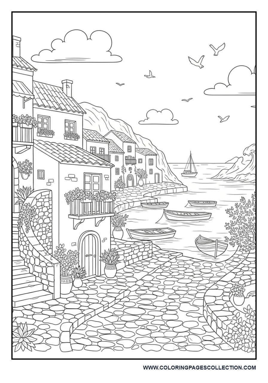 Mediterranean Seaside Village