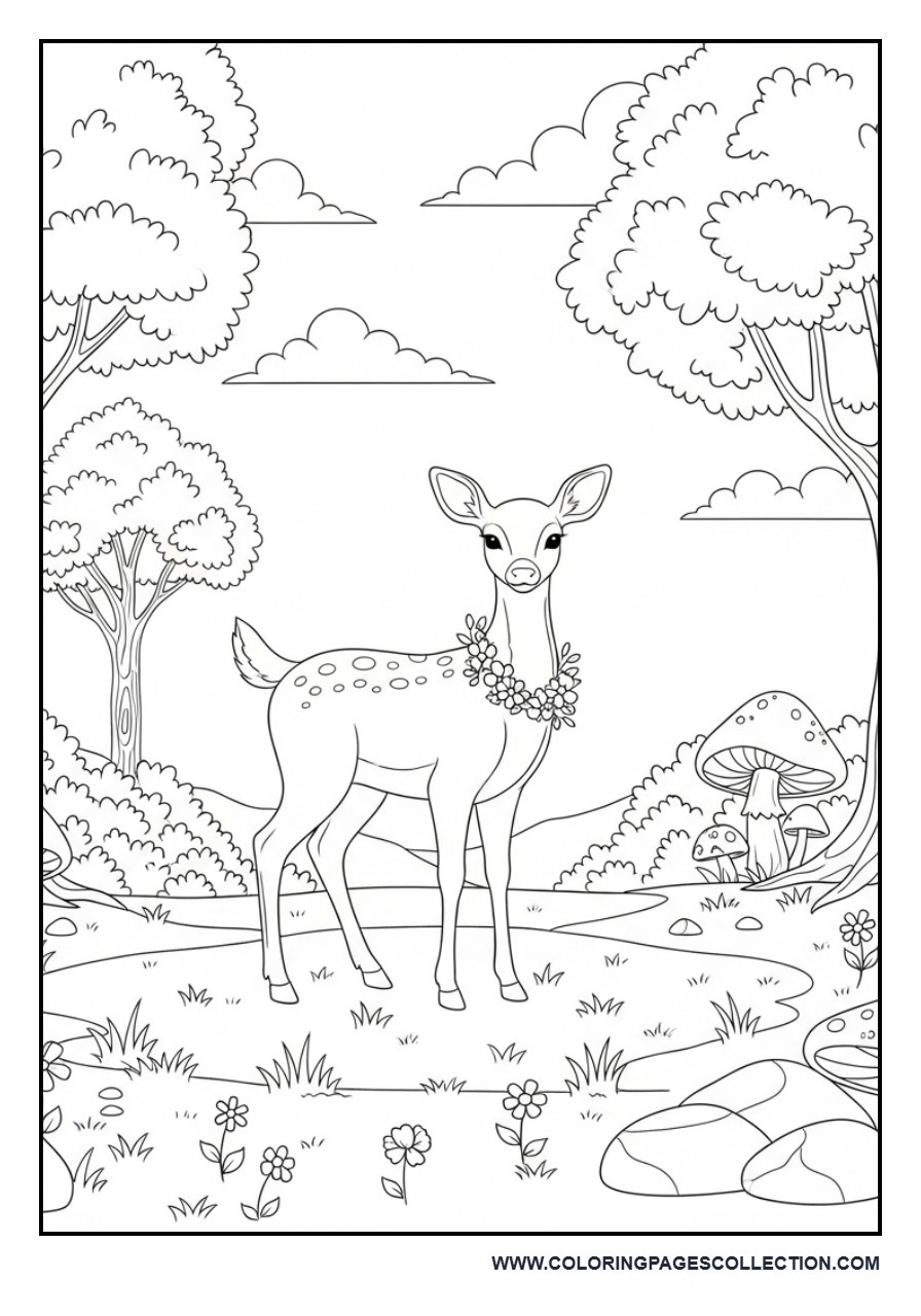 Peaceful Forest Deer