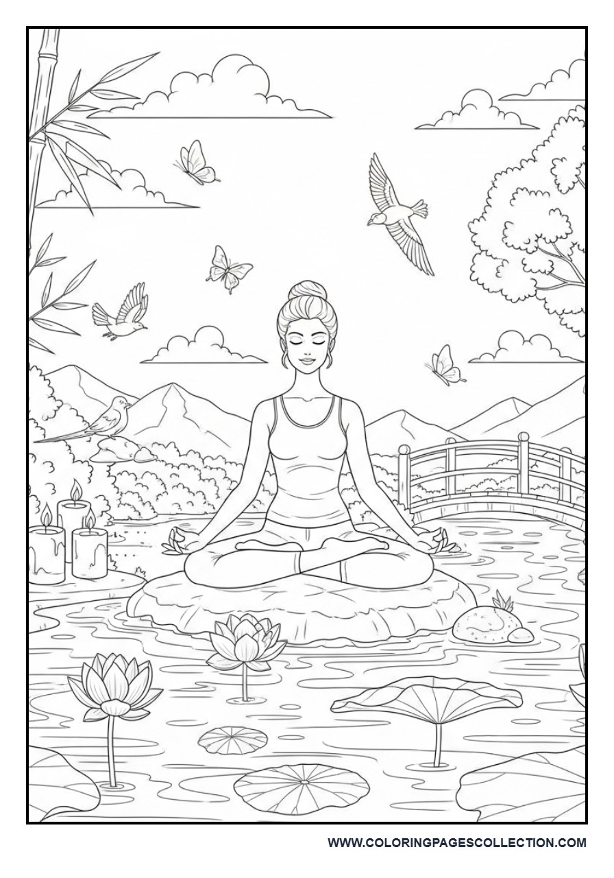 Peaceful Yoga Lotus Garden