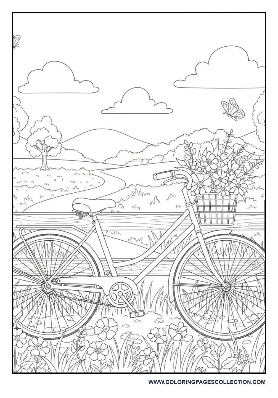 Vintage Bicycle with Flowers
