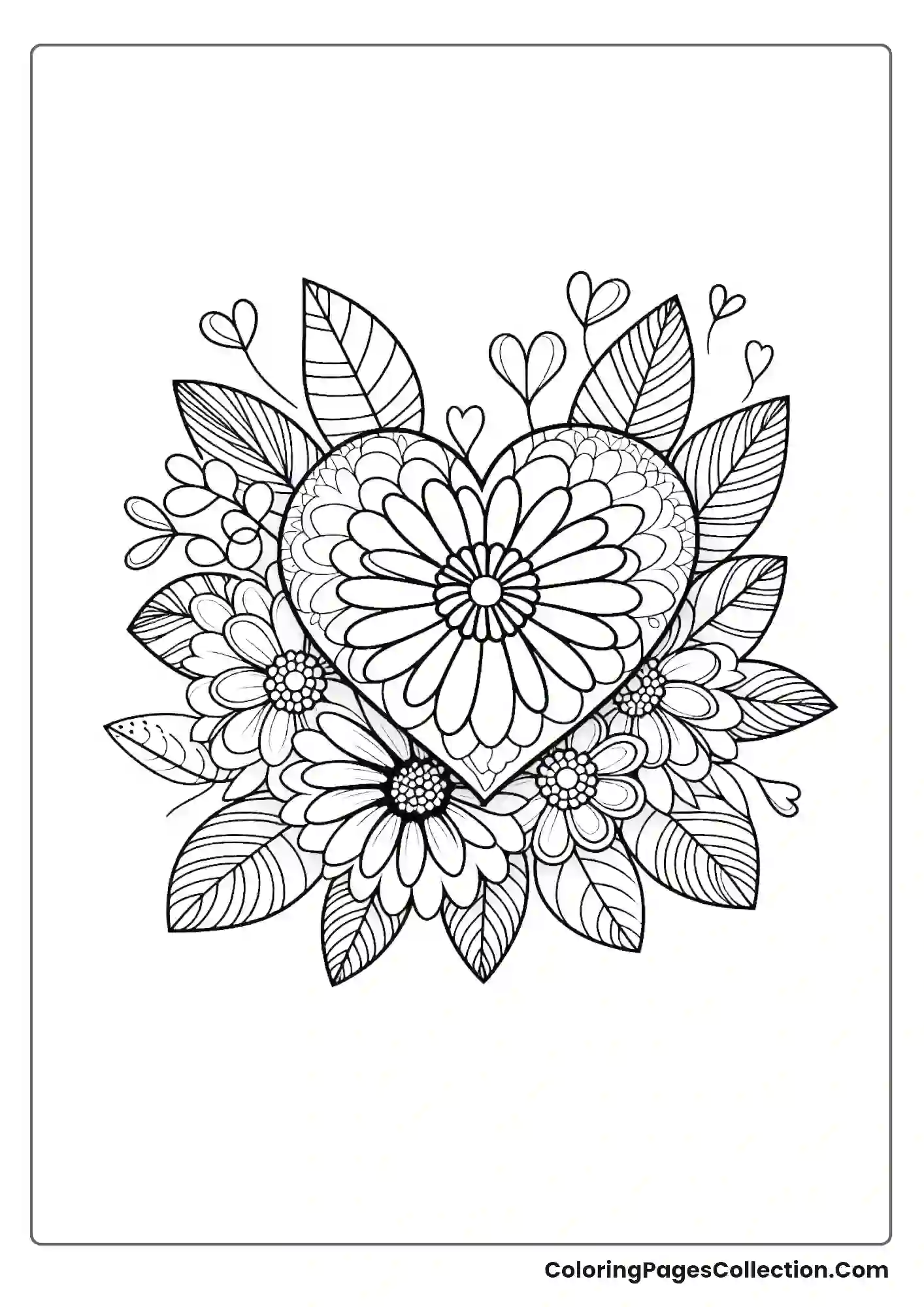 A Heart-shaped Flower With Petals And Leaves